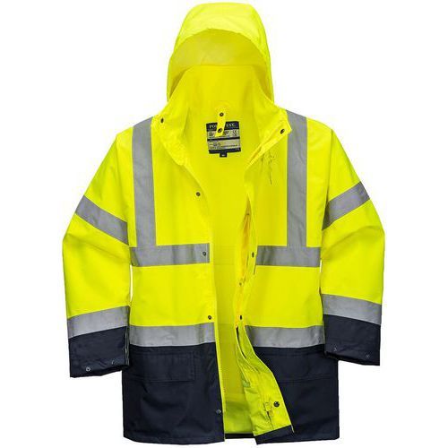 PARKA HAUTE-VISIBILITÉ 5-EN-1 ESSENTIEL S766 BLEU/JAUNE M - PORTWEST