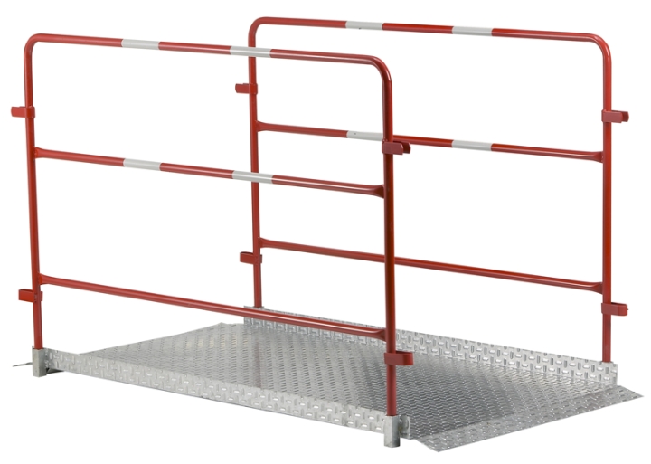 Pont piéton métal avec barrière amovible ou repliable - tout acier galvanisé - 2000x900 mm ou 2000x1060 mm_0