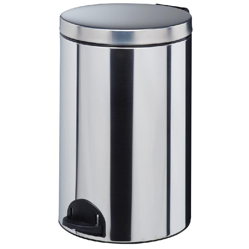 ROSSIGNOL Poubelle a pedale sanelia - seau antibactérien - 20 L - inox brillant_0