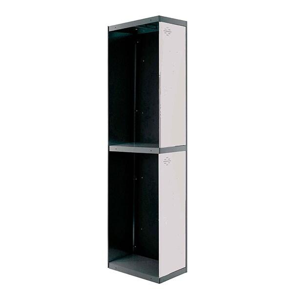 SimonRack Vestiaire Métallique 2 Portes avec Clé, Module Additionnel Professionnel, 1800x400x500 mm, Anthracite/Blanc - Simonlocker - noir métal 84_0