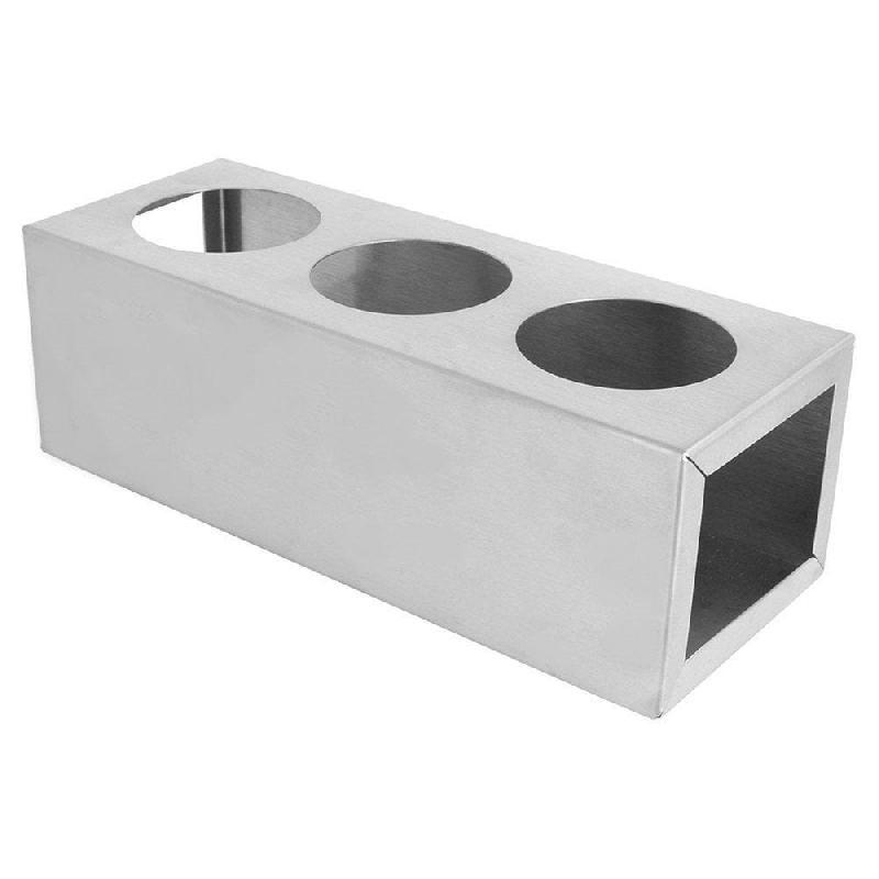 Support 3 flacons à sauces 240/360ml 23x8,5x8cm inox_0