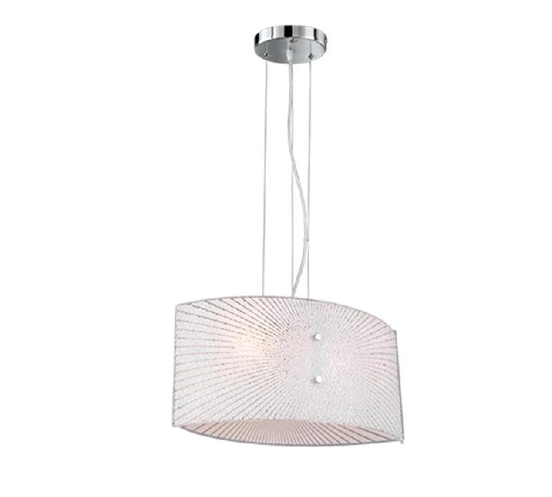 Suspension design 2xE27 verre transparent et chrome - Trio - Elisa - argenté 4017807522006_0