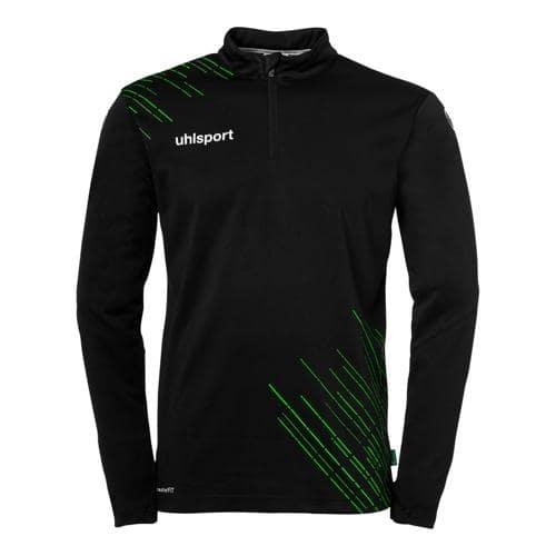 SWEAT 1/4 ZIPPÉ - UHLSPORT - SCORE 26 NOIR/VERT FLUO