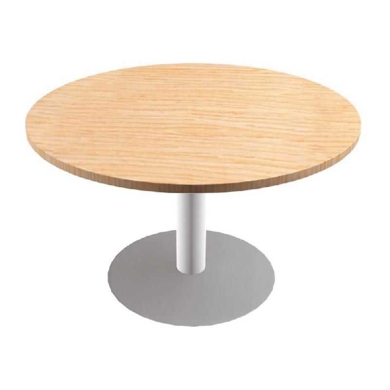 TABLE RONDE ACTUAL L. 100 X 100 CM, PLATEAU CHÊNE , PIÈTEMENT TULIPE BLANC