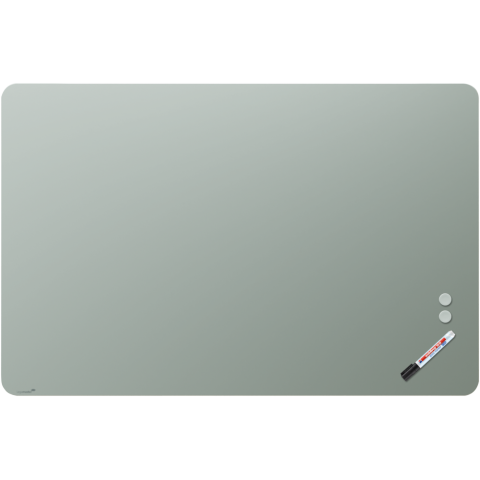TABLEAU EN VERRE MAT 100X150CM - SAGE GREEN- COIN ARRONDI - LEGAMASTER
