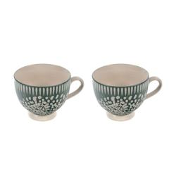 Tasse à thé Opaline 40 cl x2 -  Vert Rond Grès Amadeus 11x14.5 cm - vert Grès 3520071931074_0
