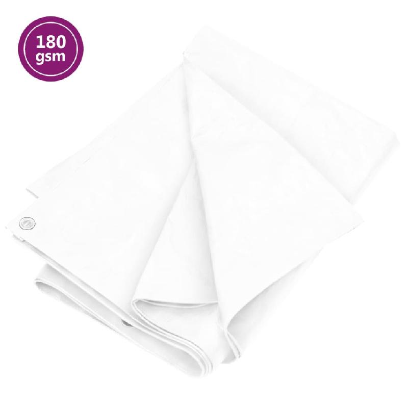 Vidaxl bâche 180 g/m² 4x5 m blanc pehd 151583_0