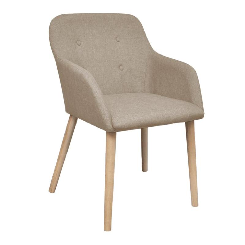 VidaXL Chaises à manger lot de 6 beige tissu et chêne massif Modèle Jardin Plus - 270571xl_0