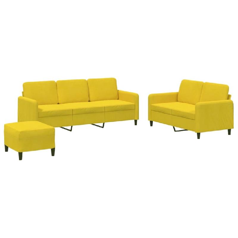 VidaXL Ensemble de canapés 3 pcs jaune velours Modèle Orion Select - 3202030_0