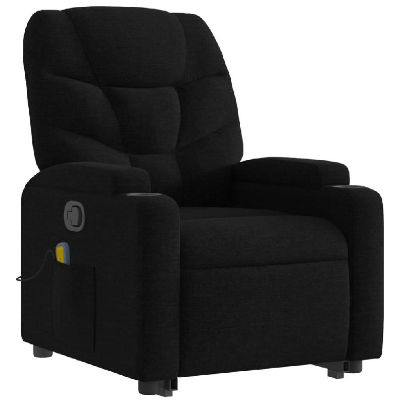 VidaXL Fauteuil de massage inclinable Noir Tissu Modèle Telvessa - 3204610_0