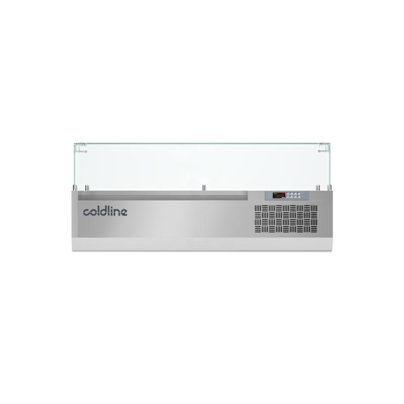Vitrine à ingrédients réfrigérée à poser positive - vitrage pour bacs GN 1/4 - profondeur 320 mm - VP135N_0
