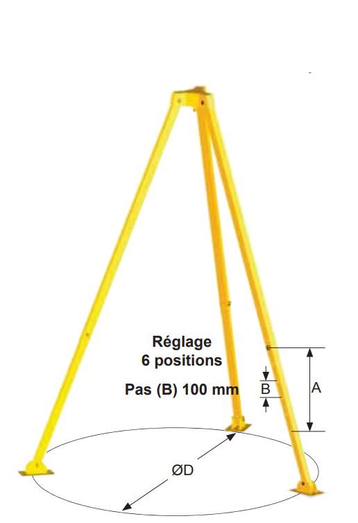 6134 tripode de charge - levac - capacité 1000 kg - hauteur hors tout 3573 mm_0