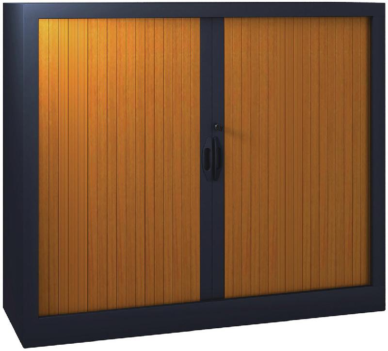 ARMOIRE À RIDEAUX 120 X 102 CM MERISIER/ANTHRACITE - MANUTAN COLLECTIVITÉS