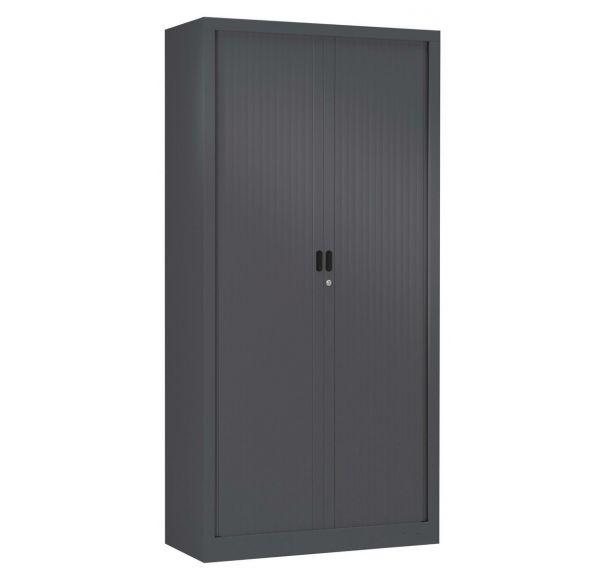 ARMOIRE MÉTAL PORTE RIDEAUX PVC LARGEUR 90 CM HAUTEUR 180 CM COLORIS ANTHRACITE - MANUTAN COLLECTIVITÉS