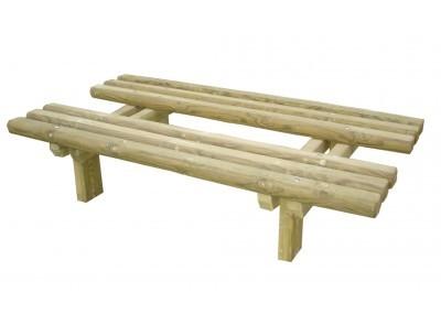 Banquette ancestrale - double assise rondin Ø 100 mm - PIN NORD ROUGE - Traitement autoclave classe 4_0