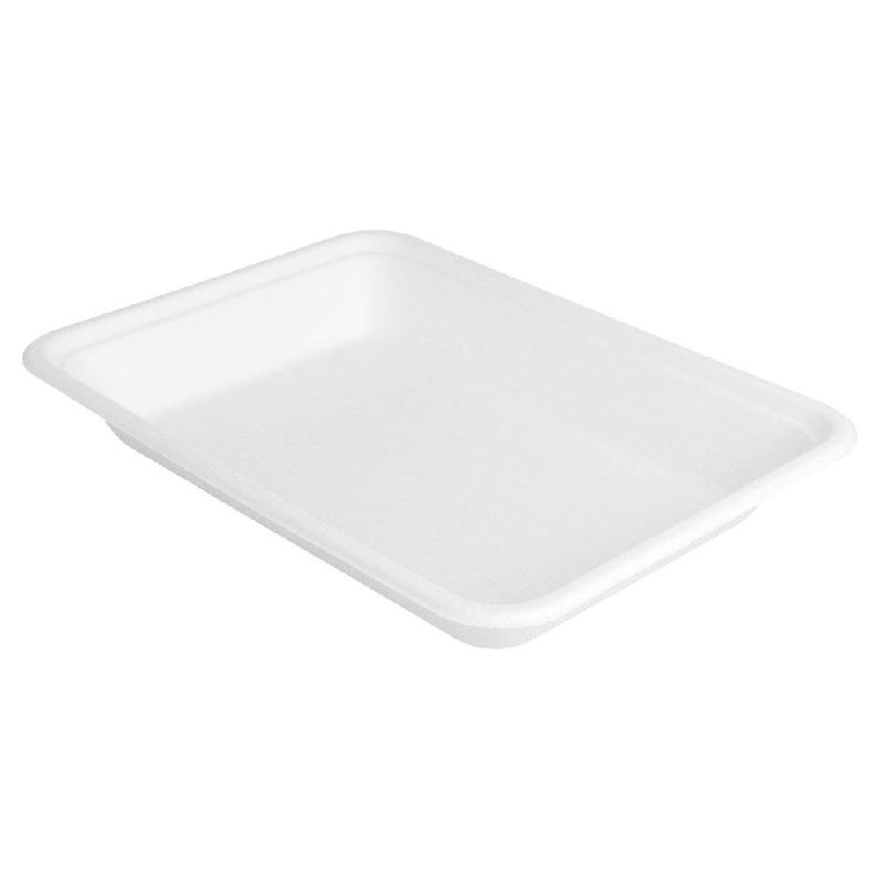 Barquette bagasse blanc 350ml 19,6x14,7x2,7cm - par 1000_0