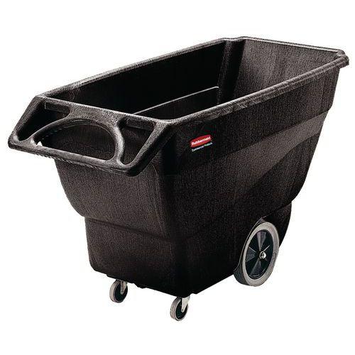 BENNE CHARIOT A BASCULE 400L NOIR - RUBBERMAID