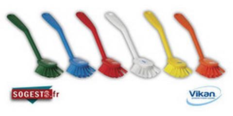 BROSSE À VAISSELLE, FIBRES MÉDIUM ROUGE