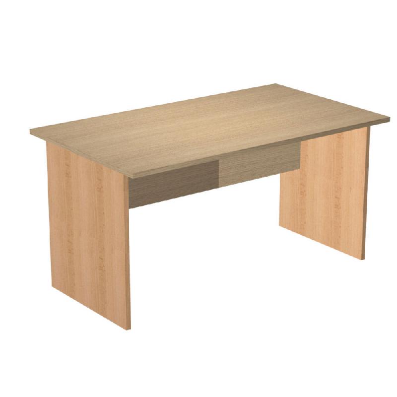 BUREAU DROIT PRONTO BOIS - L.140 X P.80 CM - PLATEAU CHENE - PIEDS PANNEAUX HETRE