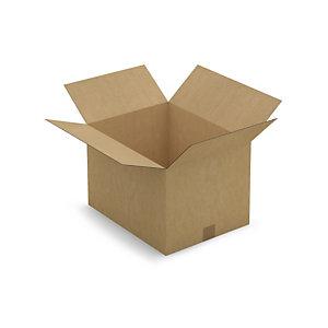 CAISSE CARTON BRUNE SIMPLE CANNELURE RAJA 45X35X30 CM