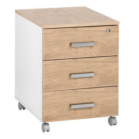 CAISSONS MOBILES INTUITIV' 3 TIROIRS CHÊNE CLAIR