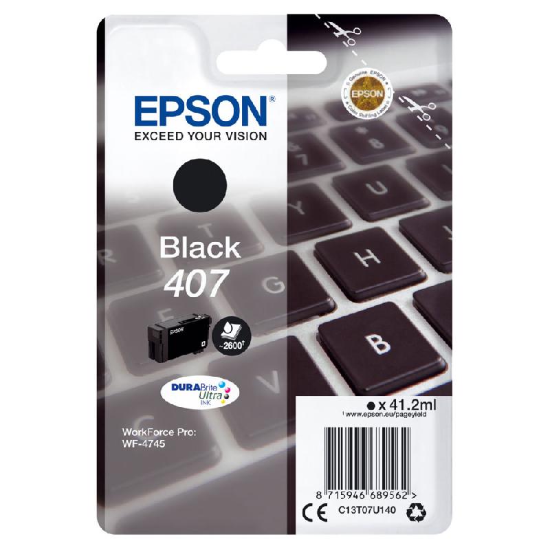 CARTOUCHE D'ENCRE ORIGINALE EPSON 407 - C13T07U140 - NOIR