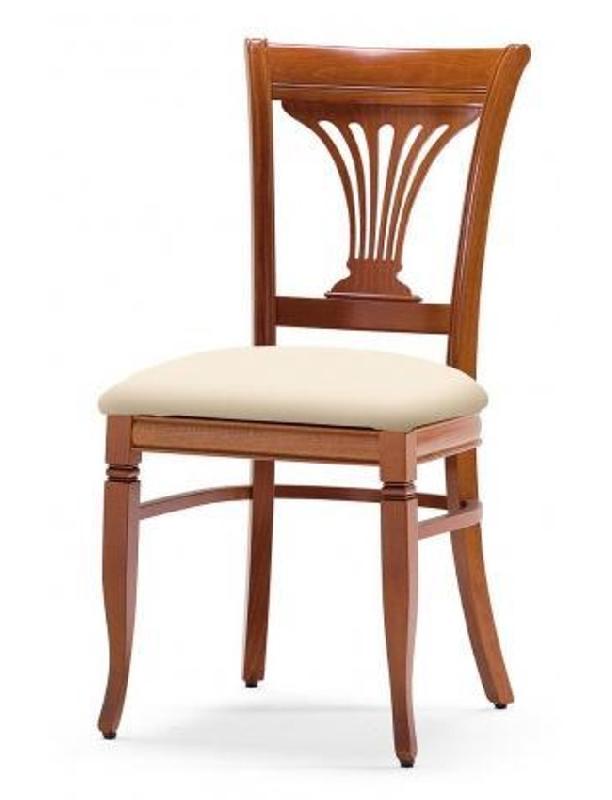 Chaise Clarence - assise rembourrée et dossier en bois_0