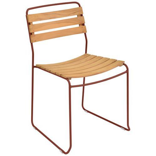 CHAISE TECK SURPRISING OCRE ROUGE - FERMOB