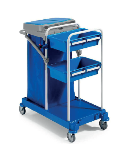 Chariot Morgan 120 avec roues standard 100mm - Polypropylène résistant - Support sac 120L_0