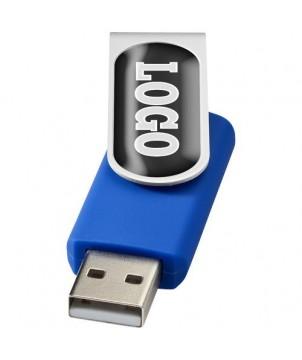 CLÉ USB ROTATIVE AVEC DOMING 4 GB - BLEU ROYAL - CLÉS USB PUBLICITAIRES PERSONNALISÉES