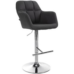CLP Tabouret de bar Natoma Tissu Noir /Métal chromé - noir textile 322948_0