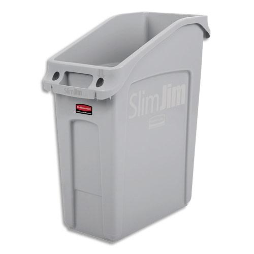 COLLECTEUR ENCASTRABLE SLIM JIM RUBBERMAID - CAPACITE 49 LITRES - L55,8 X H66 X P24,9 CM - GRIS