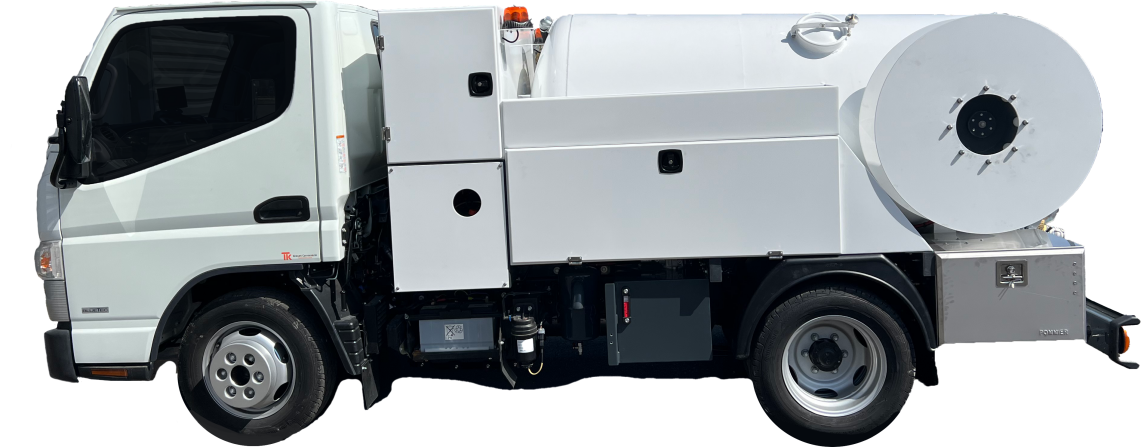 Combiné hydrocureur grande capacité 3.5T - Fuso Canter - Cuve 2300L - Débit 90 L/min à 175 bars à 37 L/min à 400 bars_0