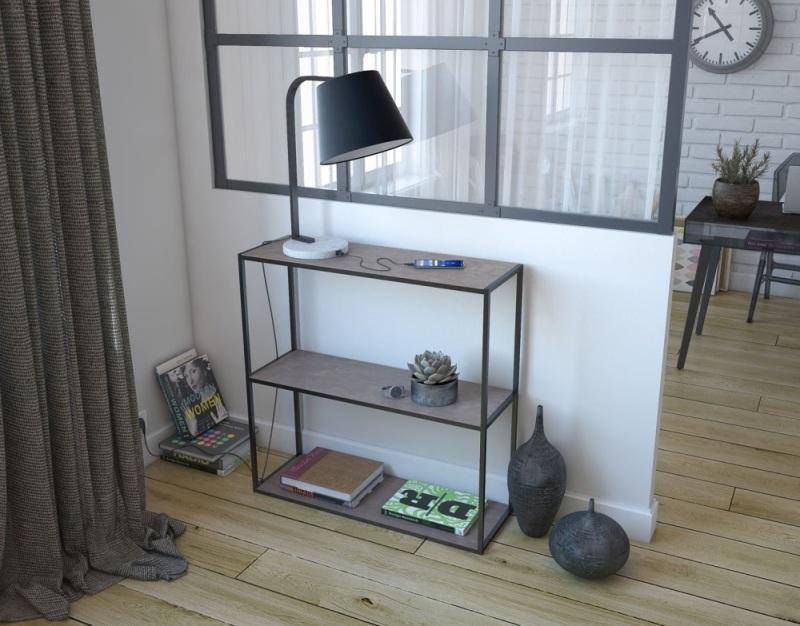 Console meuble 3 étagères Charlie - ceramique-silver_0