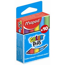 CRAIE POUR TABLEAU COLOR'PEPS, ROND, ASSORTI - LOT DE 20