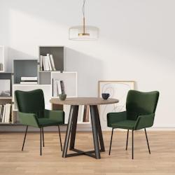 Décoshop26 - Set de 2 chaises de salle à manger vert foncé en tissu velours vert DEC025596 - 3000255336906_0