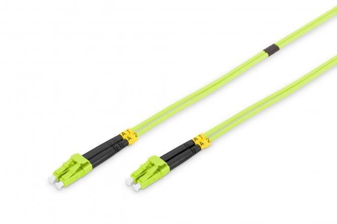 DIGITUS Câble de brassage multimode à fibre optique, LC / LC, LC Duplex - LC Duplex, 2 m, vert citron - vert 4016032424512_0