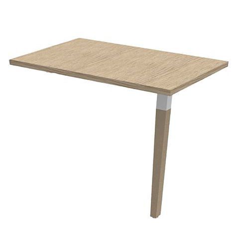 EXTENSION RETOUR 1 PIED MÉTAL 80X60 CM PLATEAU CHÊNE/PIEDS BOIS - BURONOMIC