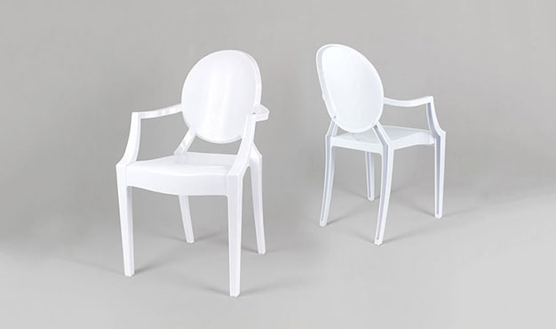 Fauteuil design blanc style louis xvi - ghost_0