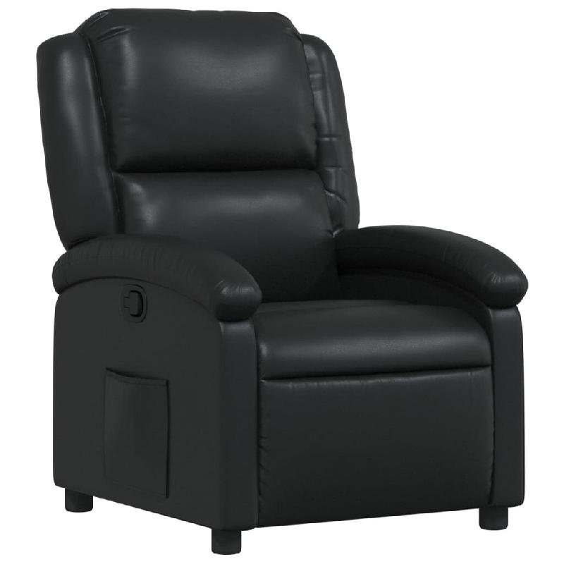Fauteuil inclinable en similicuir noir Modèle Gervoriax - 371775_0