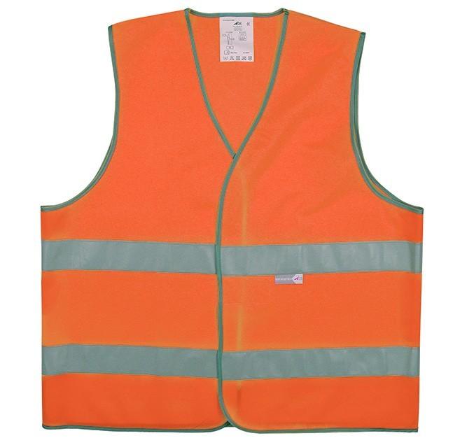 GILET DE SÉCURITÉ ORANGE 2 BANDES RÉTRORÉFLÉCHISSANTES  - L - LOT DE 4