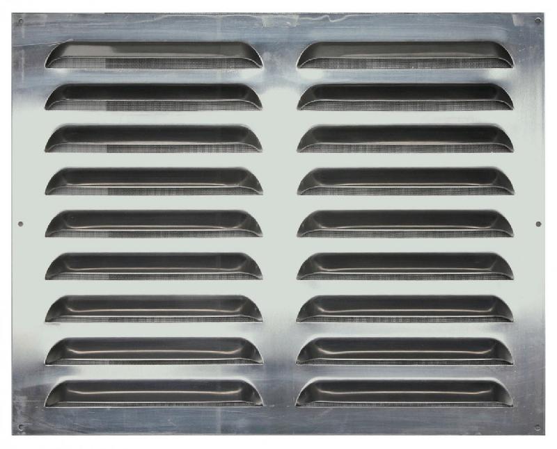 Grille d'aération en aluminium naturel - 40 x 50 cm - Grand format avec moustiquaire intégrée_0