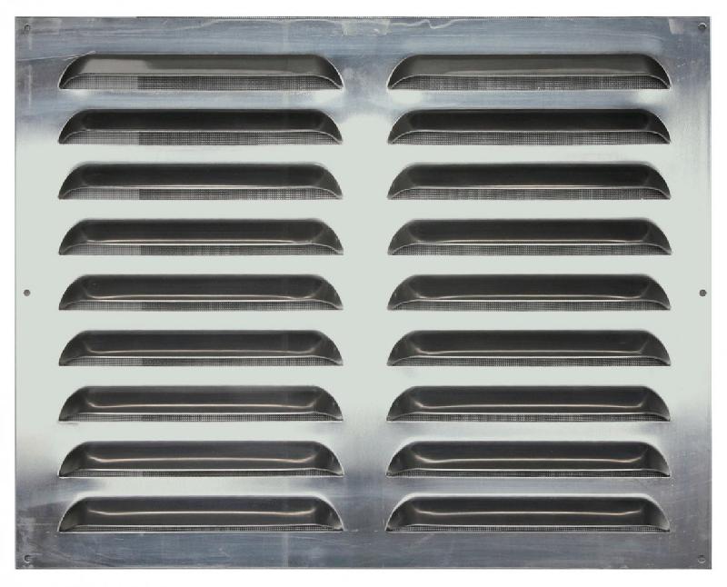 Grille d'aération aluminium naturel, l.40 x l.50 cm_0