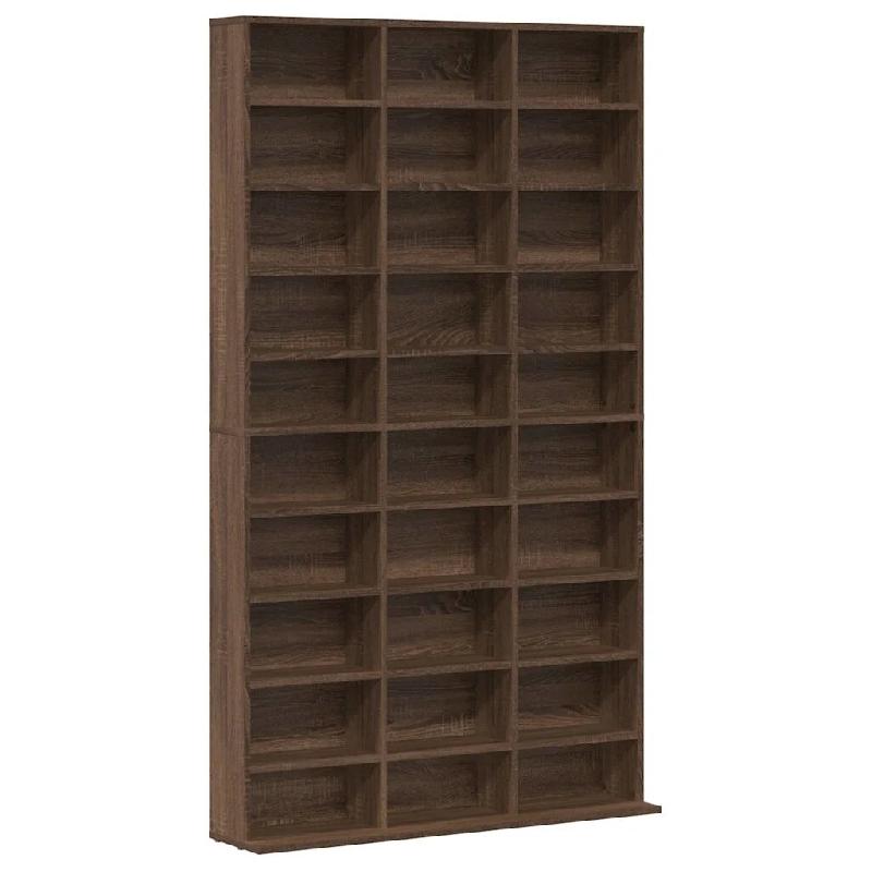 Helloshop26 - Armoire à CD fonctionnelle rangement bureau 102 x 23 x 178 cm en bois d'ingénierie chêne marron 02_0048134 - marron Bois massif 30002_0
