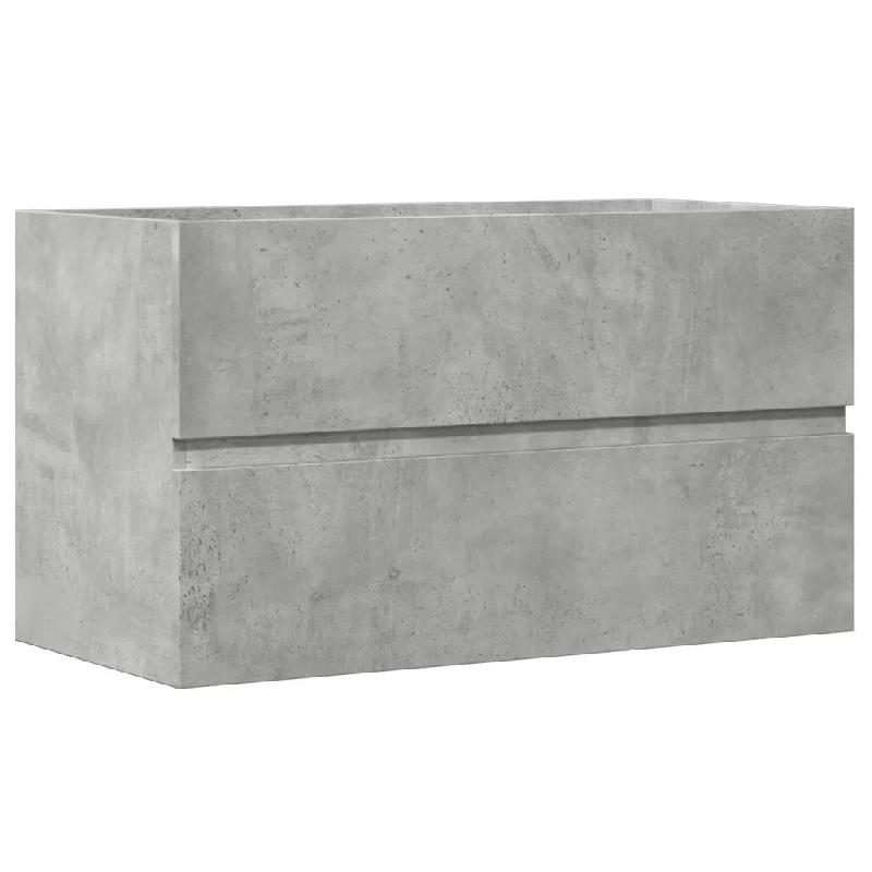Helloshop26 - Armoire de salle de bain suspendue moderne rangement mural 80 x 38,5 x 45 cm en bois d'ingénierie gris béton 02_0050818 - gris Bois ma_0