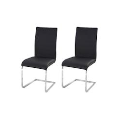Lea Lot De 2 Chaises De Salle A Manger - Simili Noir - Contemporain - L 43 X P 56 Cm - noir 3606505718593_0