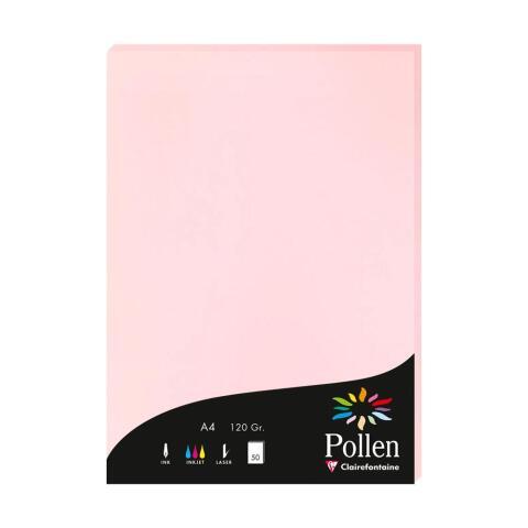 LOT DE 2 - ETUI DE 50 FEUILLES POLLEN 210X297MM 120G/M2 - ROSE