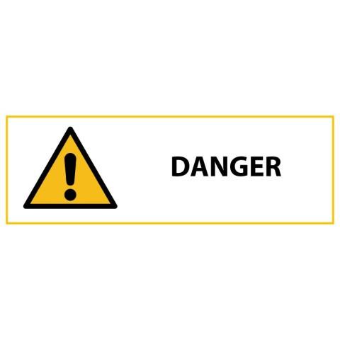 LOT DE 3 - SIGNALÉTIQUE DE DANGER - PICTOGRAMME RISQUE - W001 - ISO 7010 297 X 105 MM VINYLE SOUPLE AUTOCOLLANT