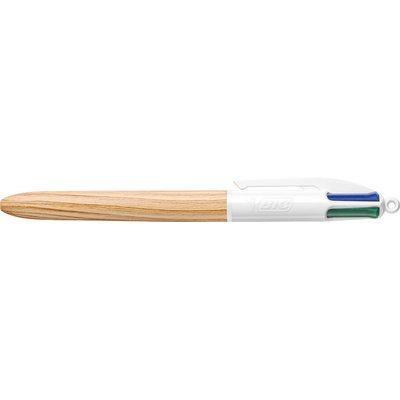 LOT DE 5 - BIC STYLO À BILLE RÉTRACTABLE 4COLOURS WOOD STYLE