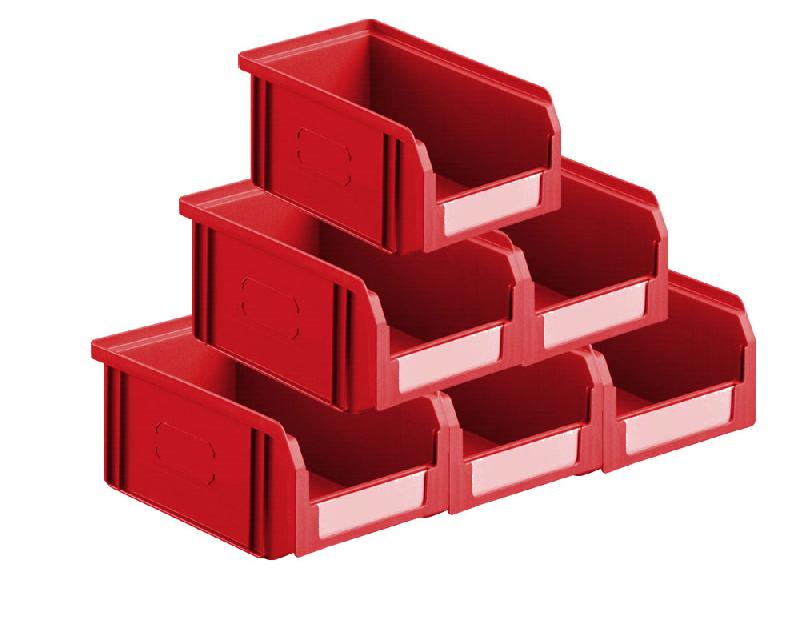 Lot de 50 bacs à bec plastique 1l rouge_0